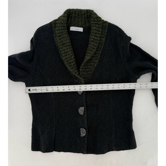 Willow‎ Anthropologie Black Knit Cardigan Sweater Jacket Lagenlook Boho See Pics - Picture 9 of 9